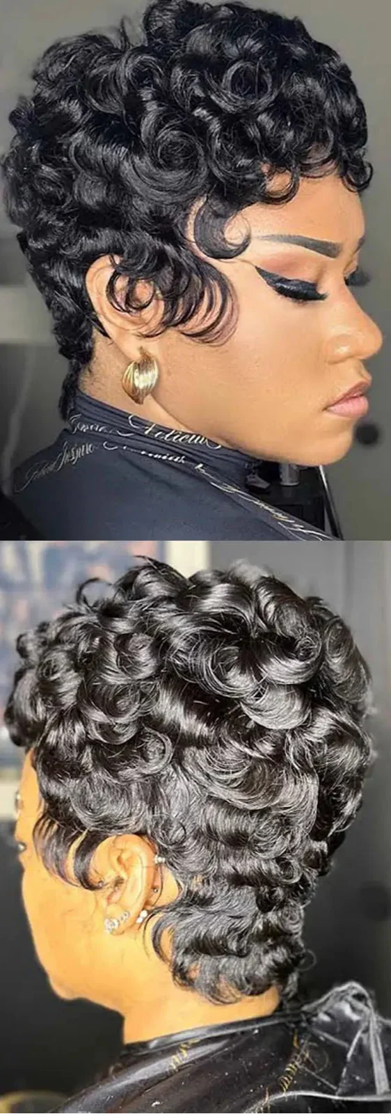 99J Burgundy & Natural Black Pixie Cut Wig | 150% Density Glueless Remy Human Hair Bob