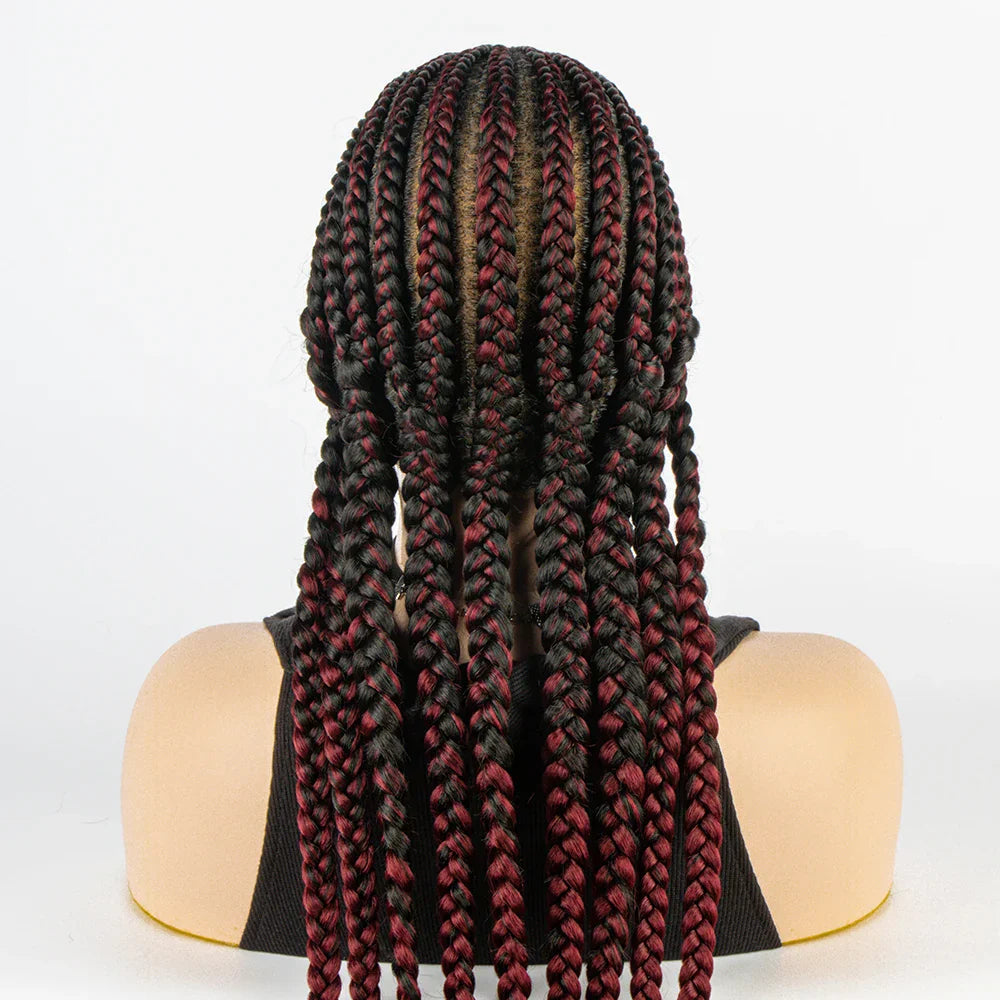 36" Long Cornrow Braids Wig | Full Lace Frontal | Baby Hair