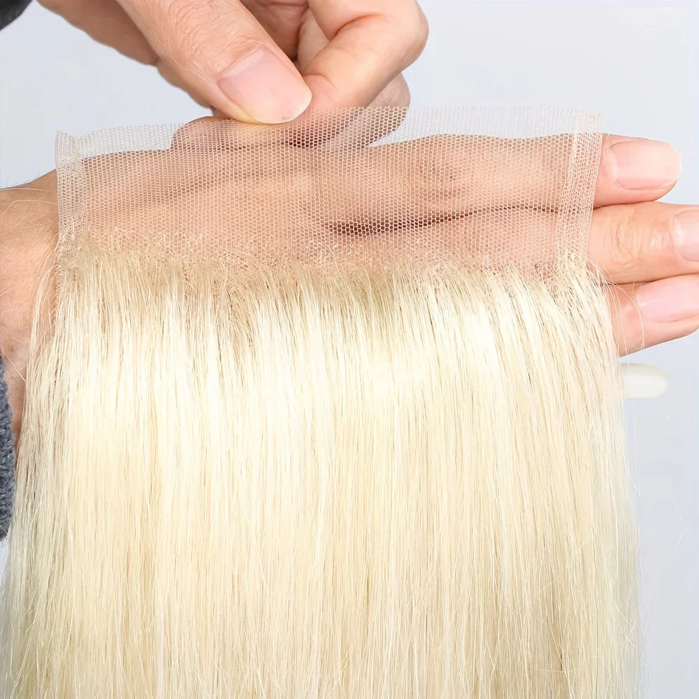 613 Blonde Body Wave 4x4 Lace Closure | Transparent Swiss Lace Brazilian Remy Human Hair