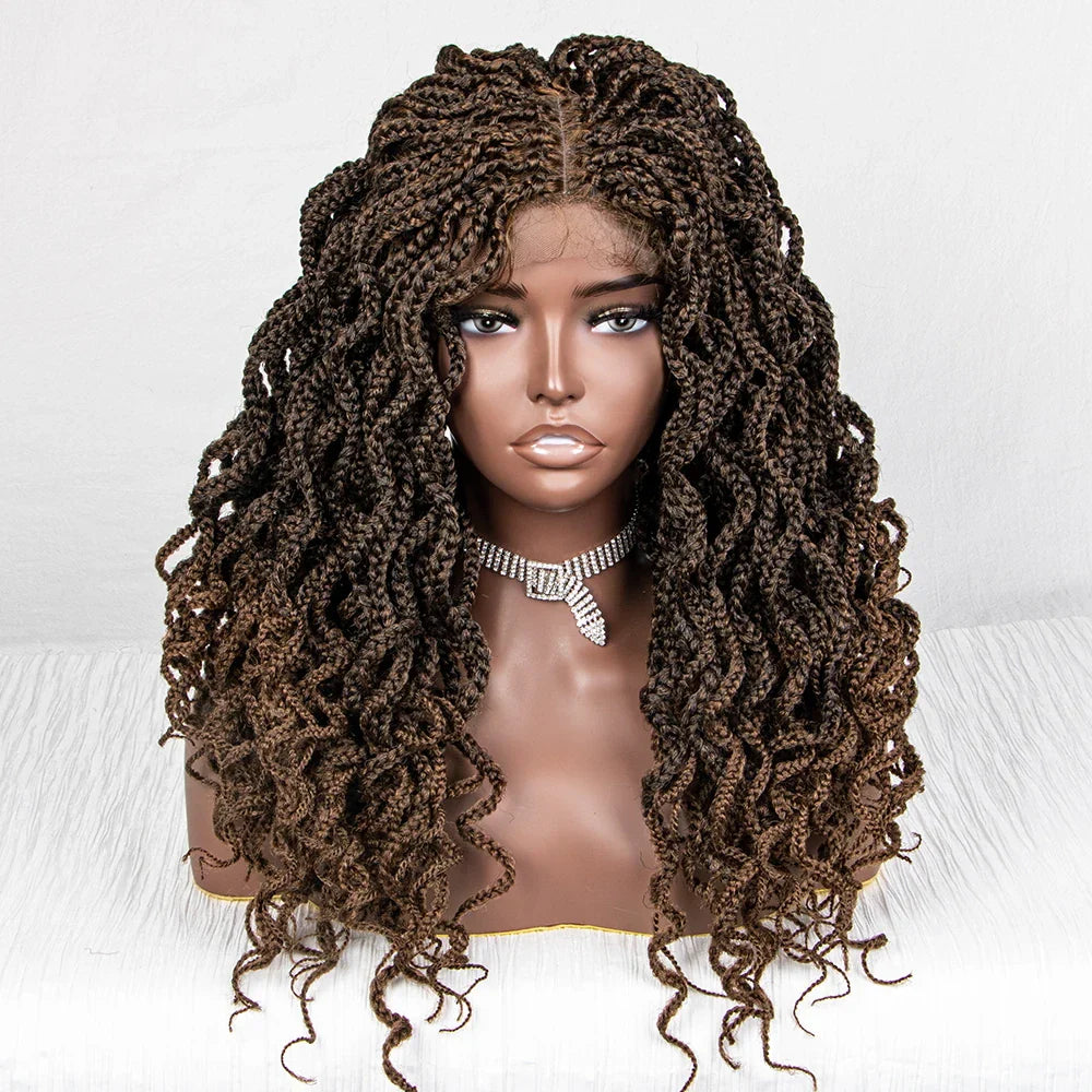 18" Knotless Box Braids Wig | Synthetic Lace Front