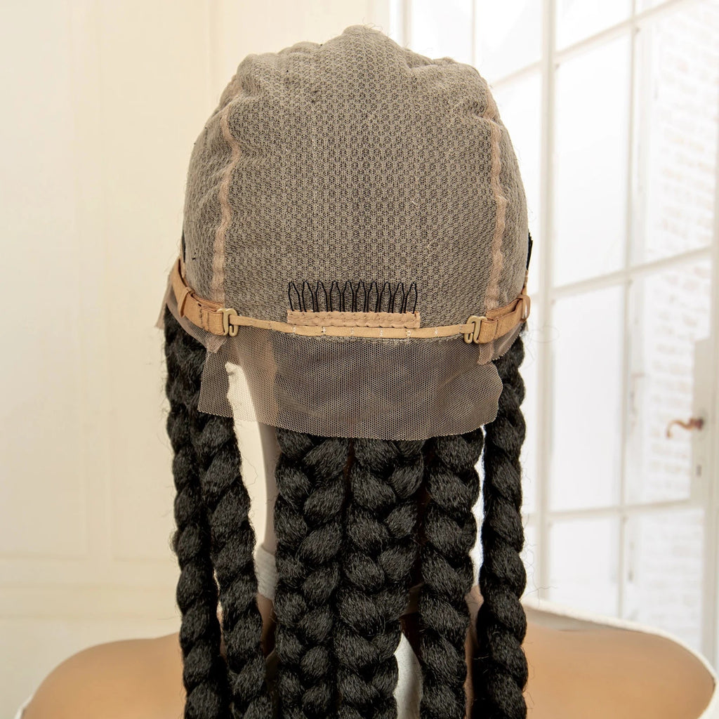 36" Extra Long Box Braided Full Lace Wig | Synthetic Braiding Wig | For Black Women | Lace Frontal Braids