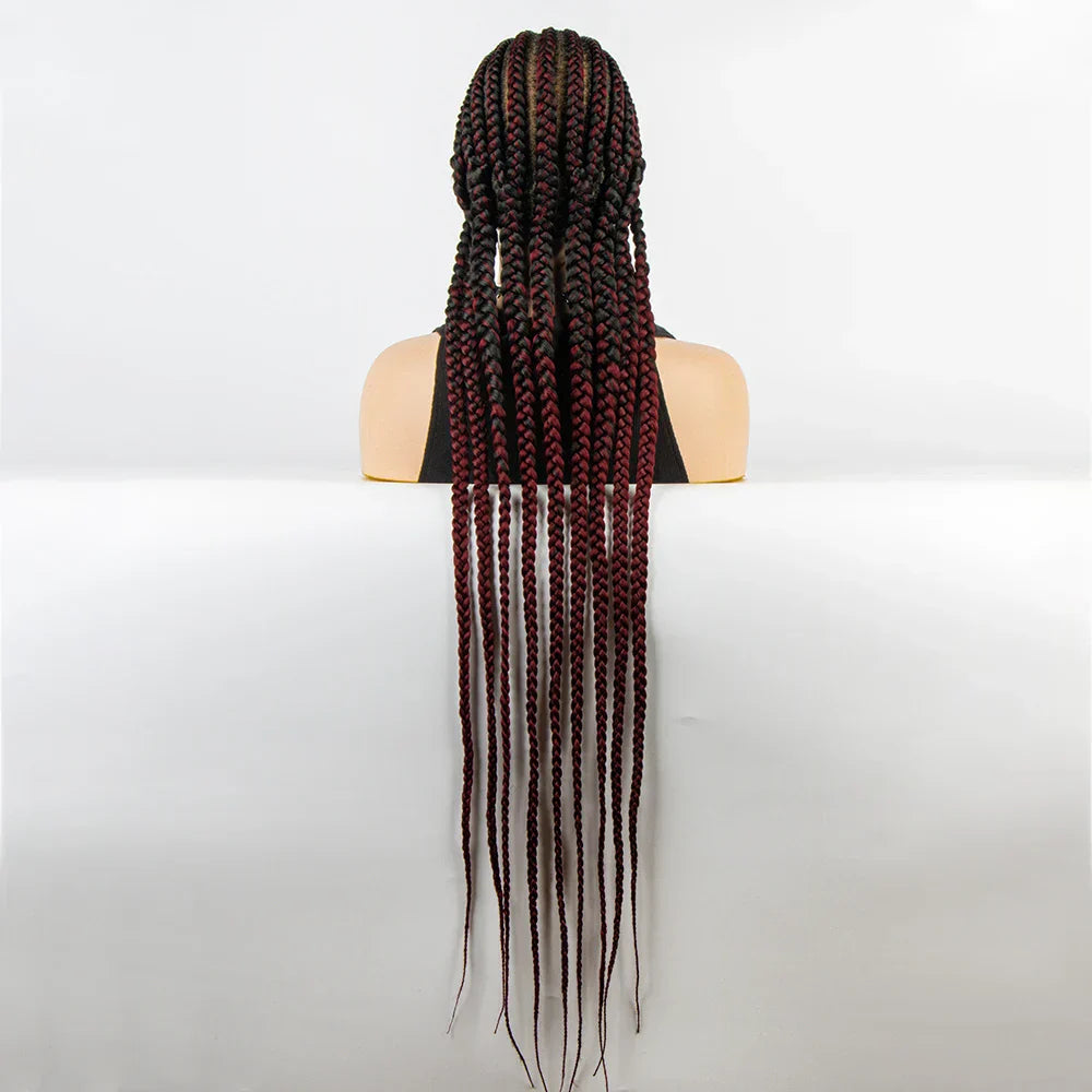 36" Long Cornrow Braids Wig | Full Lace Frontal | Baby Hair