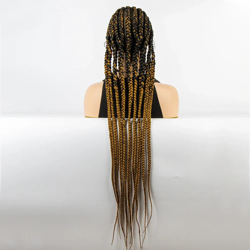 36" Long Cornrow Braids Wig | Full Lace Frontal | Baby Hair