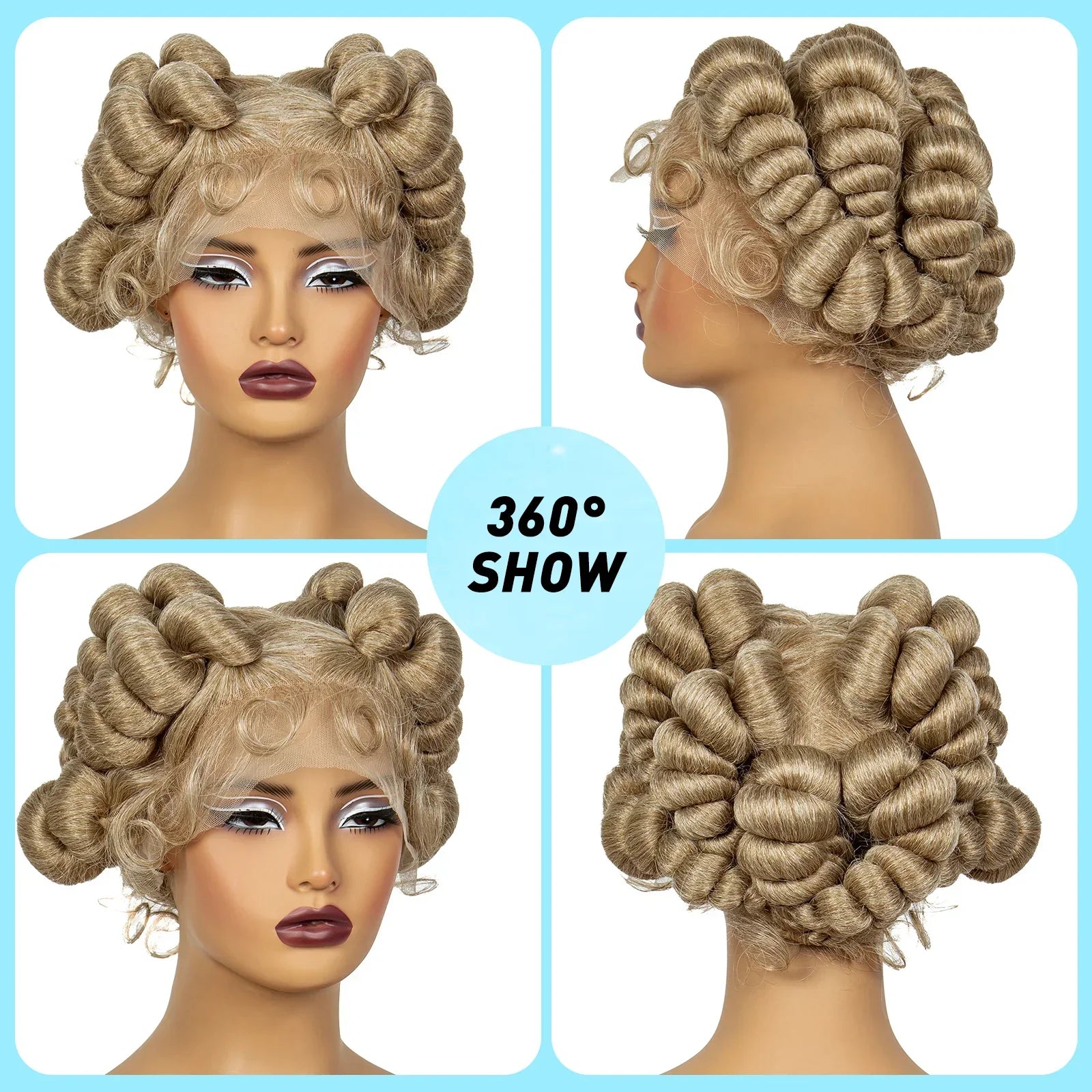 350# Ginger Orange Bantu Knotless Braids Wig | Full Lace | Baby Hair