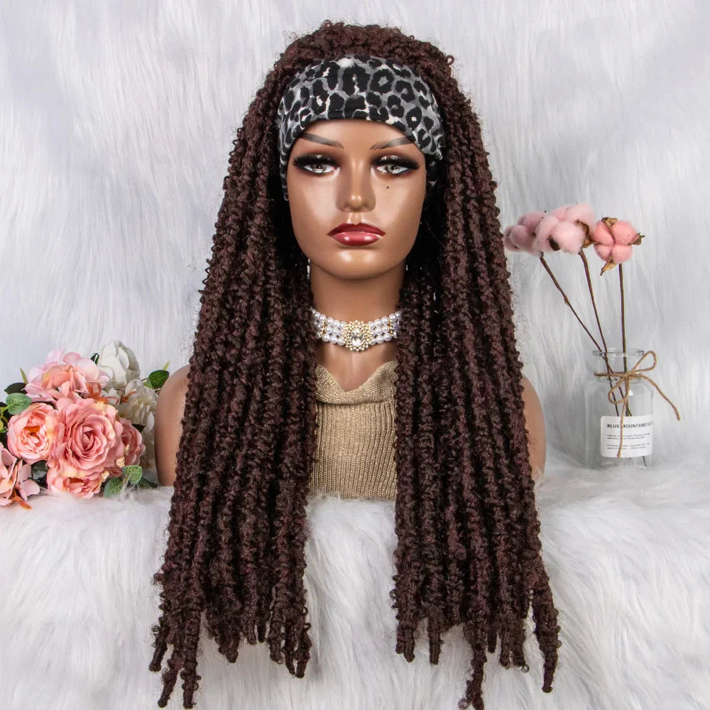 22" Curly Box Braids Wig | Crochet Hair | Heat Resistant | Daily Wear