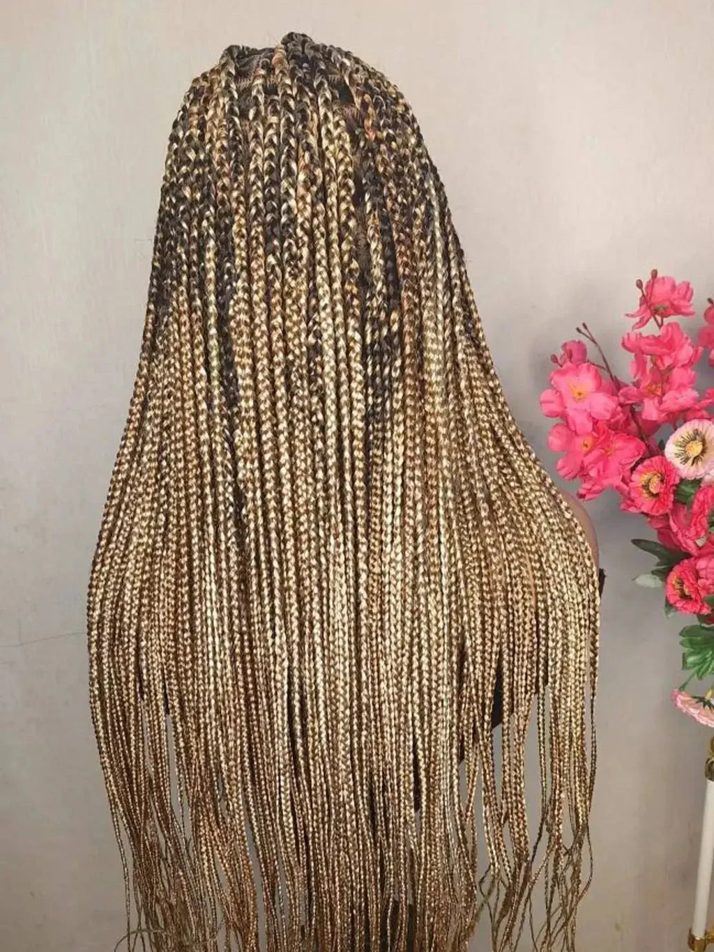 32" Mixed Blonde Knotless Braids Wig | Full Lace | 13x4/13x6 | Custom Made | Human Hair Blend