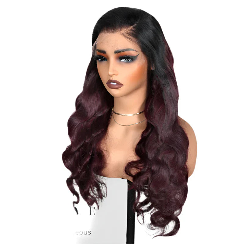 7x6 Burgundy PartingMax Glueless HD Lace Wig | Straight Body Wave Water Wave Burmese Curly