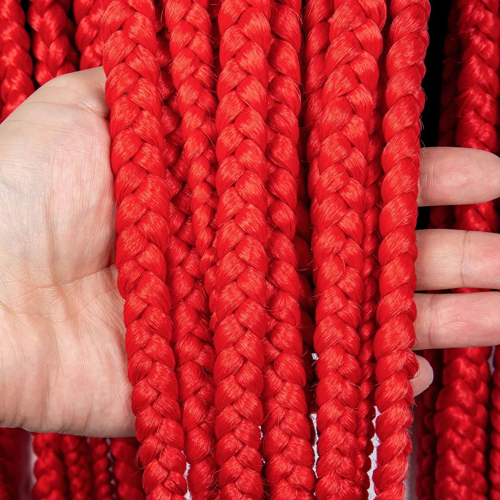 32" Triangle Knotless Box Braids Wig | KIMA Full Lace Front Braided Wig | Transparent Lace | Synthetic Braids