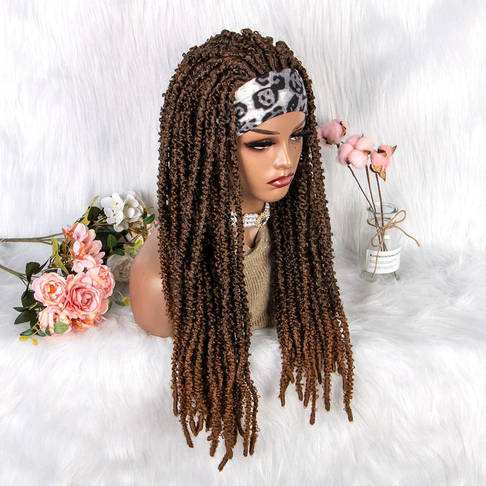 22" Curly Box Braids Wig | Crochet Hair | Heat Resistant | Daily Wear