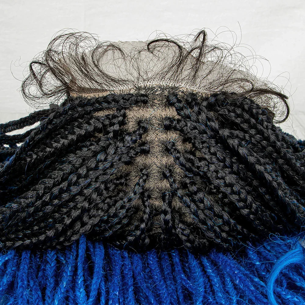 36" Water Wave Braided Wig | Lace Front | Baby Hair | Long Braids