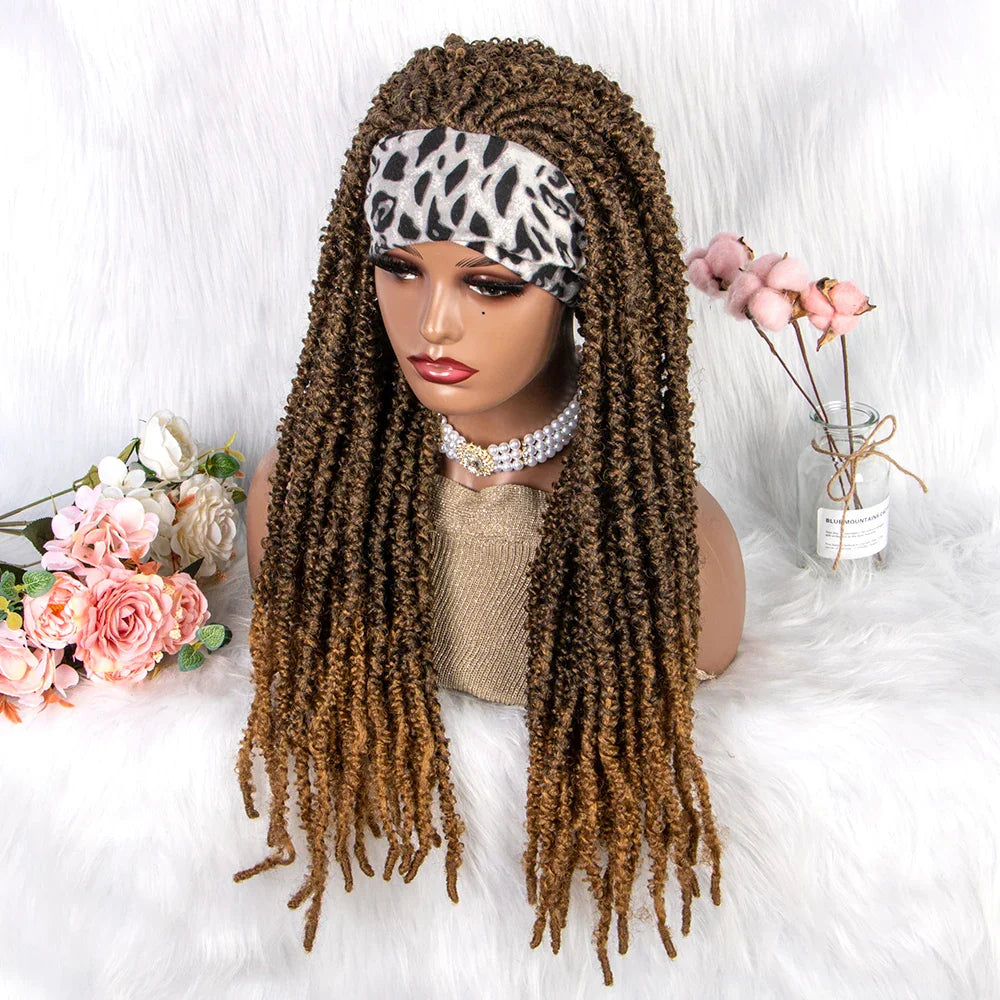 22" Curly Box Braids Wig | Crochet Hair | Heat Resistant | Daily Wear