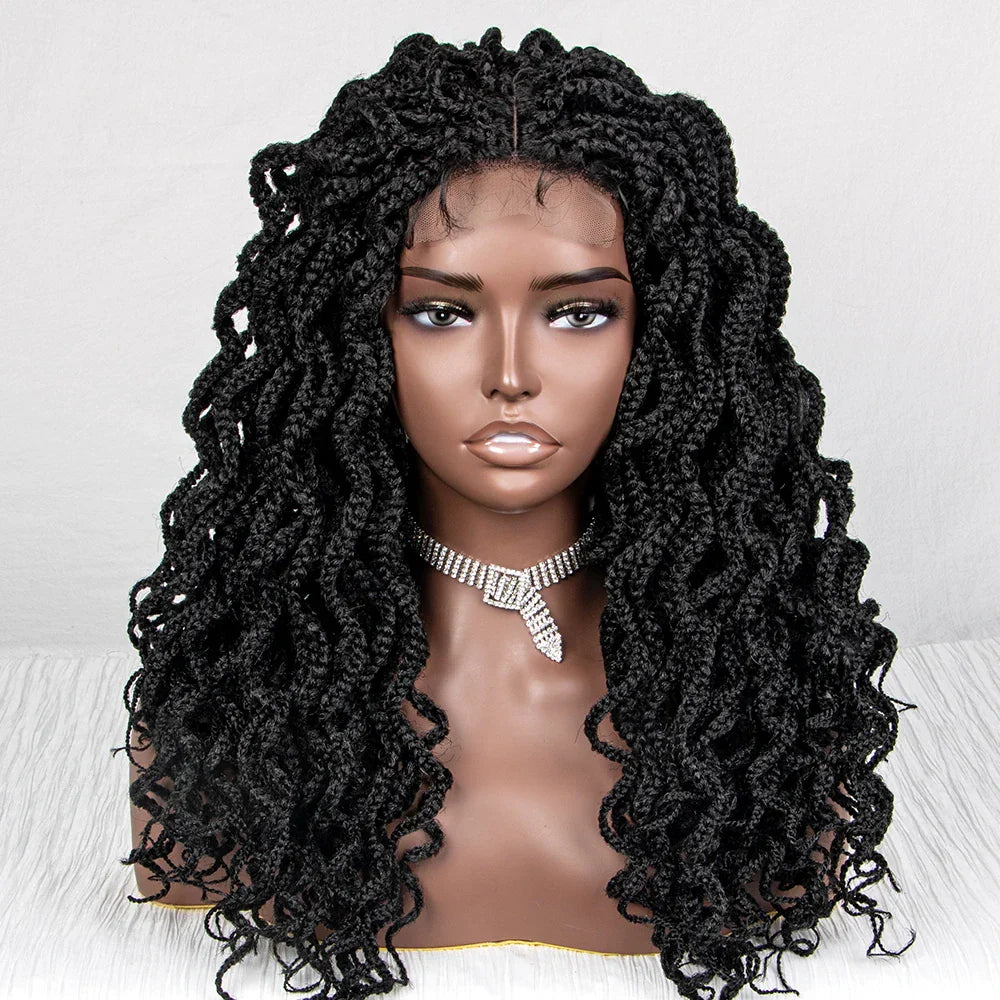 18" Knotless Box Braids Wig | Synthetic Lace Front