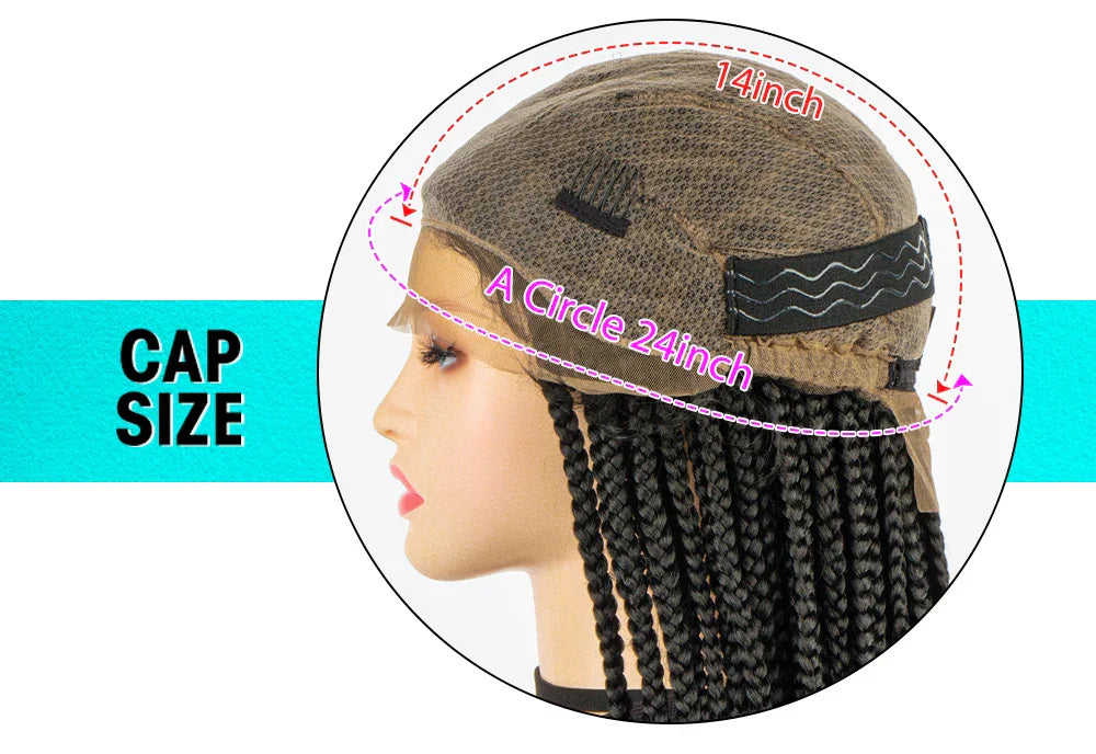36" Knotless Box Braids Full Lace Wig | Crochet Braids | Synthetic Braiding Hair | Black Women
