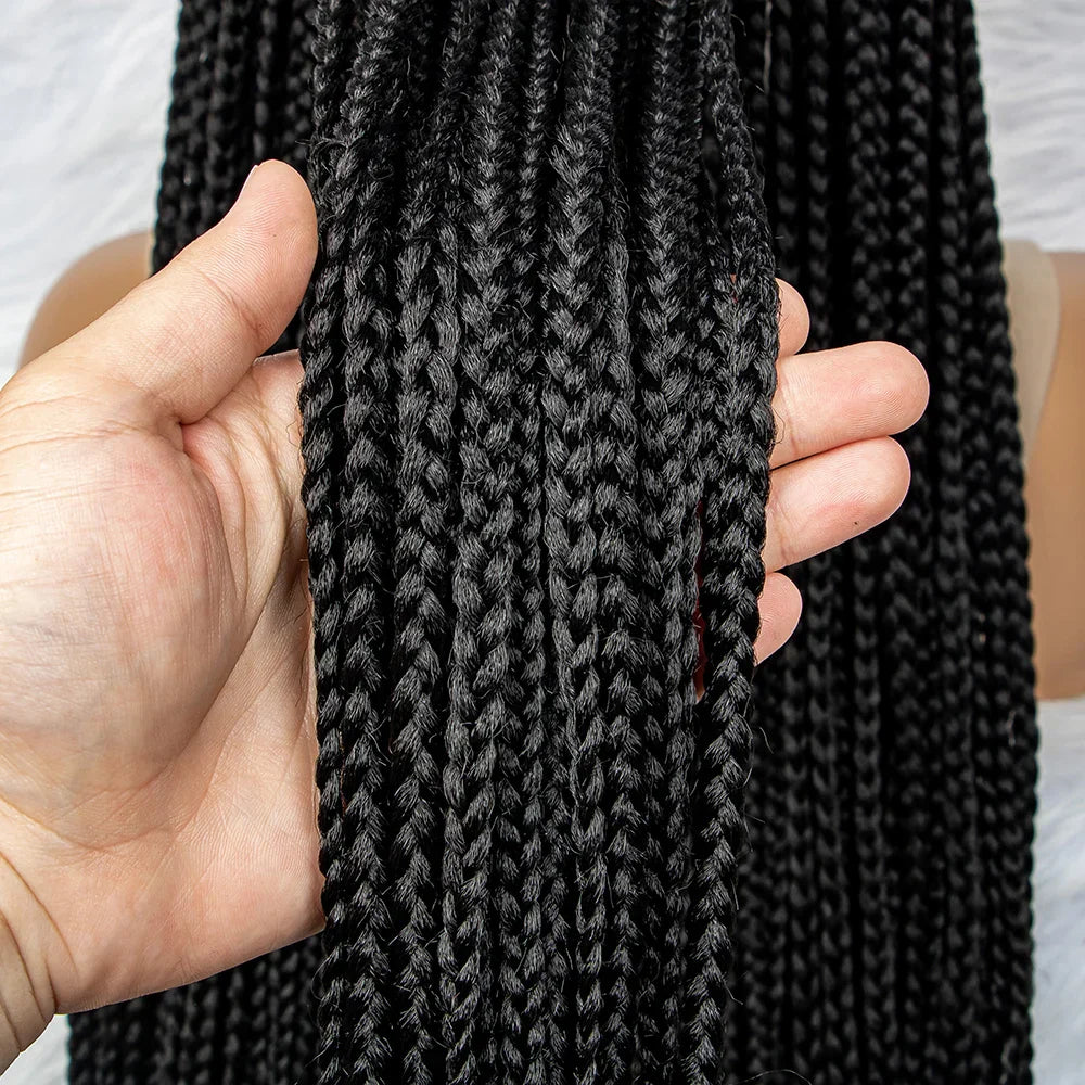 13x6 Lace Front Knotless Box Braided Wig with Baby Hair | Trendy Synthetic Braids Wig for Black Women