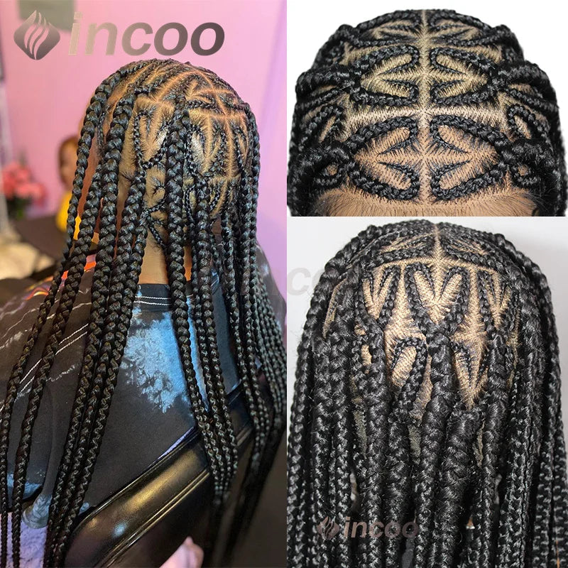 36" Heart Shaped Braided Wig | Senegalese Twists & Jumbo Box Braids | Full Lace Frontal