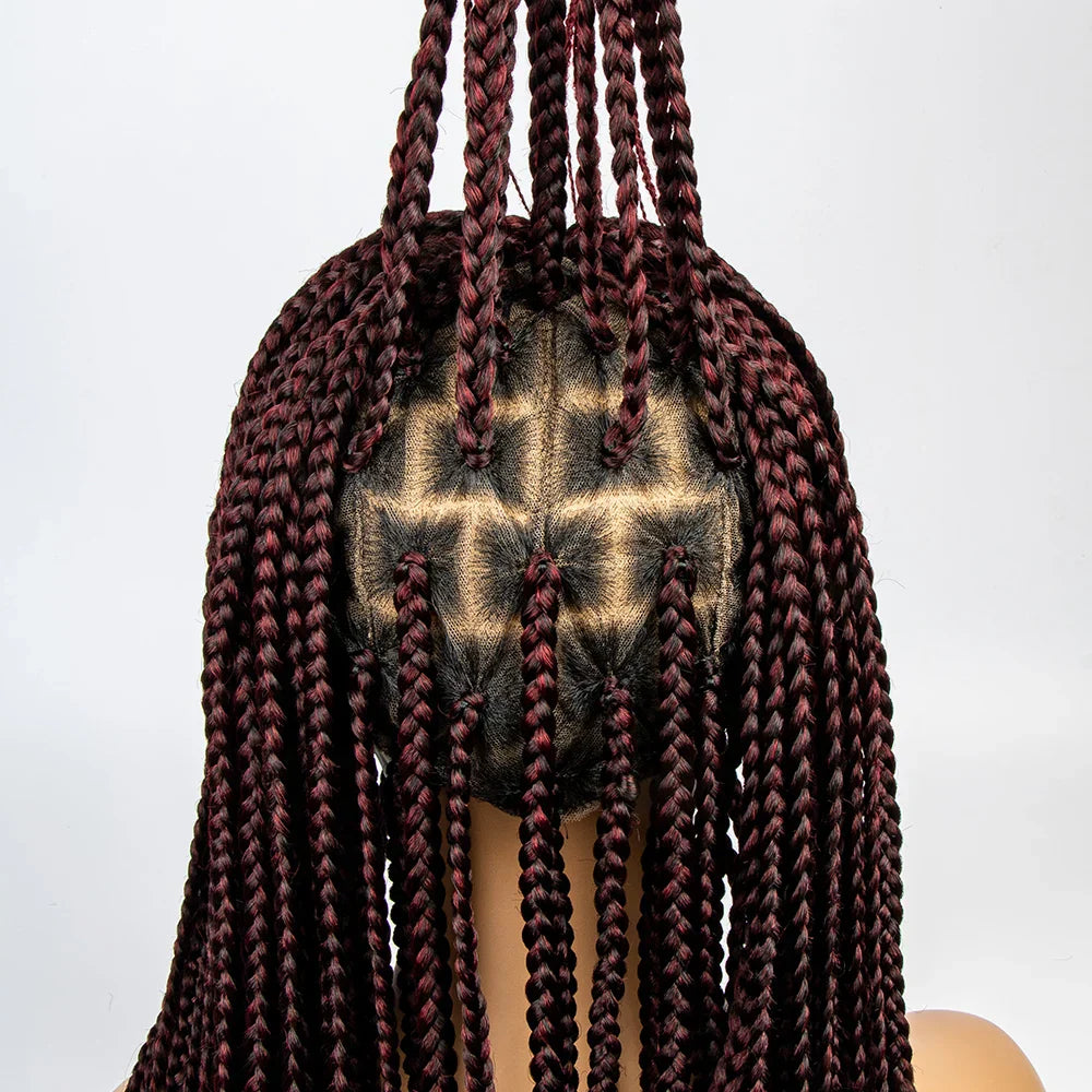 36" Knotless Box Braids Full Lace Wig | Crochet Braids | Synthetic Braiding Hair | Black Women