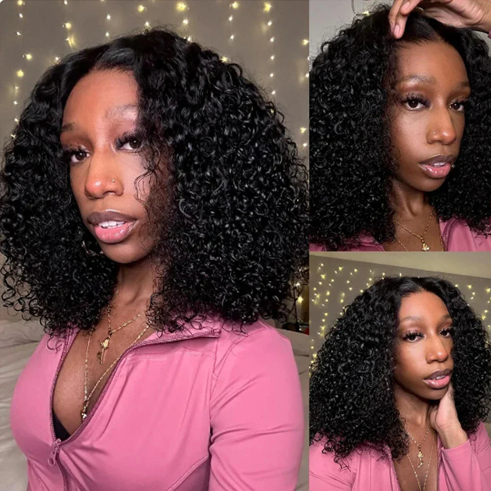 16 Inch Loose Water Wave Malaysian 13x4 Lace Front Wig Short Bob Wet & Wavy Glueless 4x4 Closure