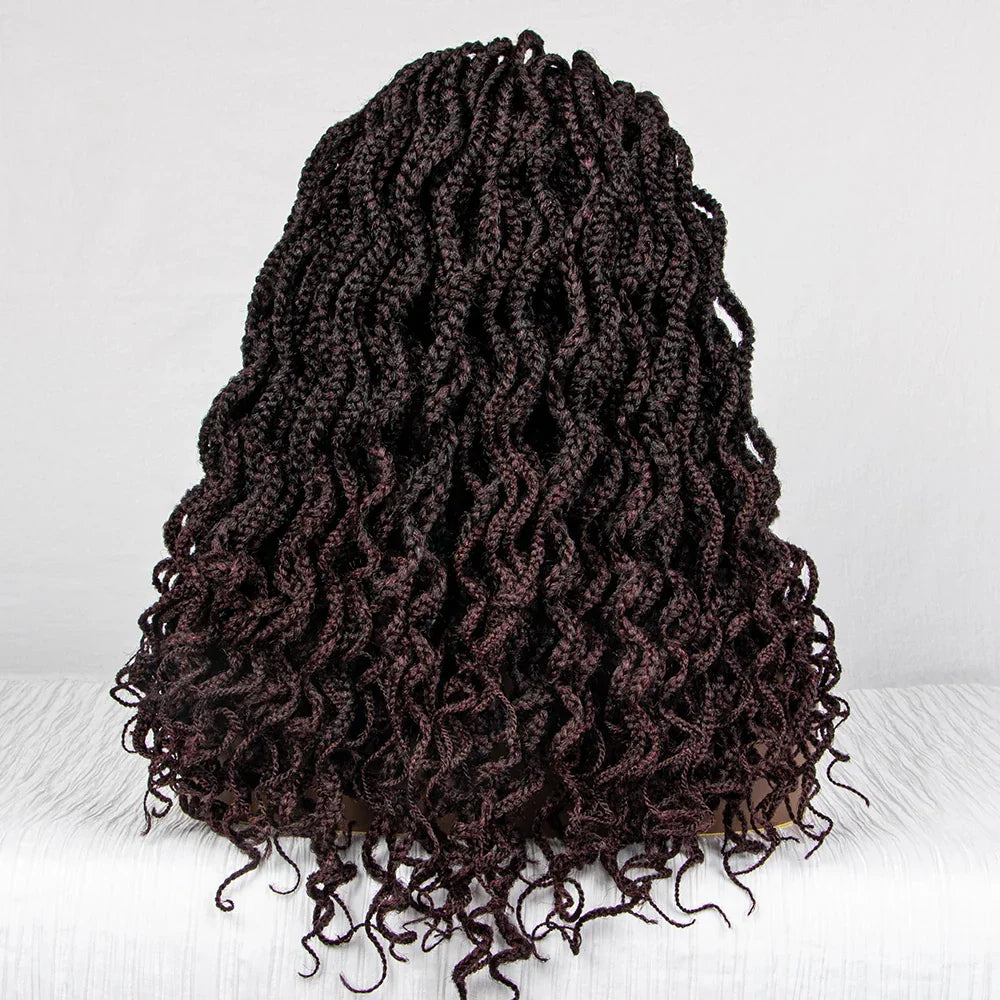 18" Knotless Box Braids Wig | Synthetic Lace Front