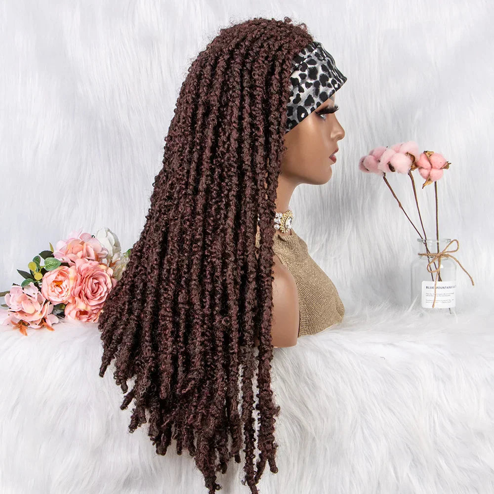22" Curly Box Braids Wig | Crochet Hair | Heat Resistant | Daily Wear