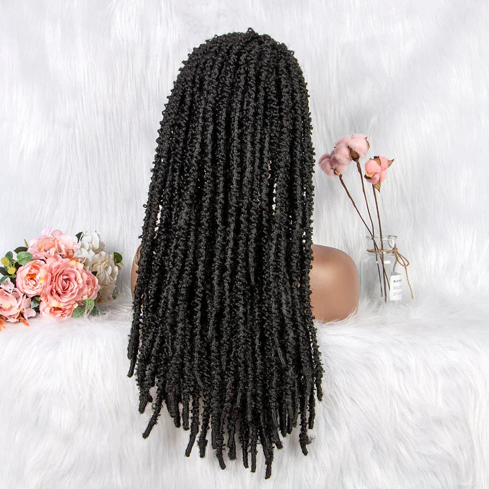 22" Curly Box Braids Wig | Crochet Hair | Heat Resistant | Daily Wear