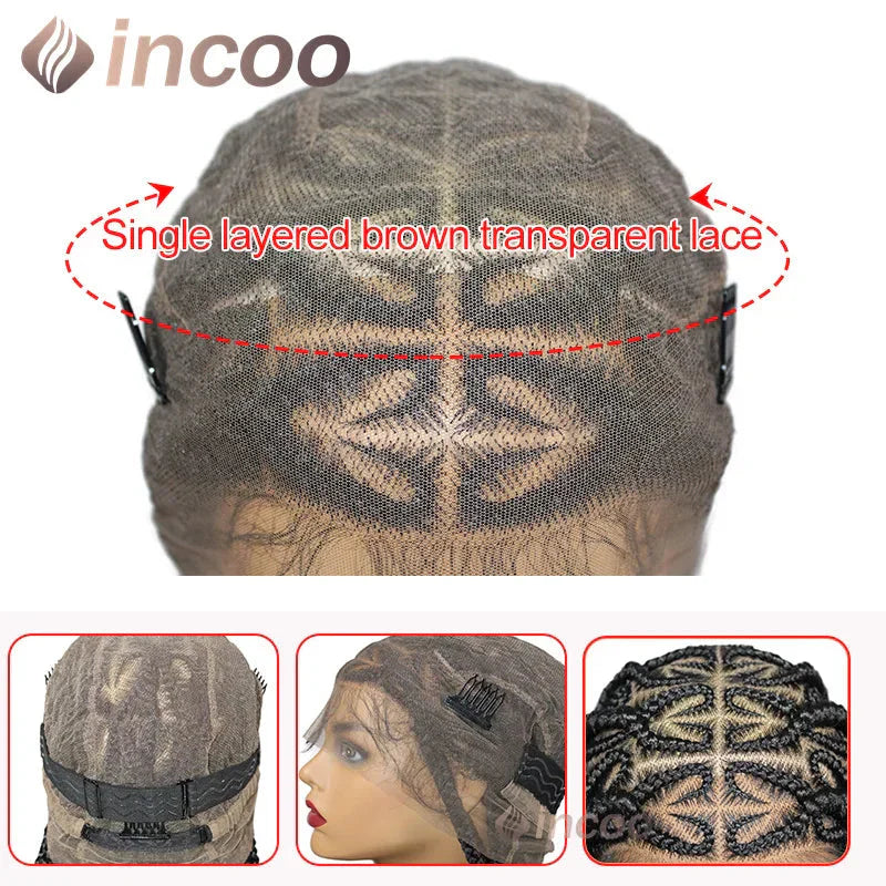 36" Heart Shaped Braided Wig | Senegalese Twists & Jumbo Box Braids | Full Lace Frontal