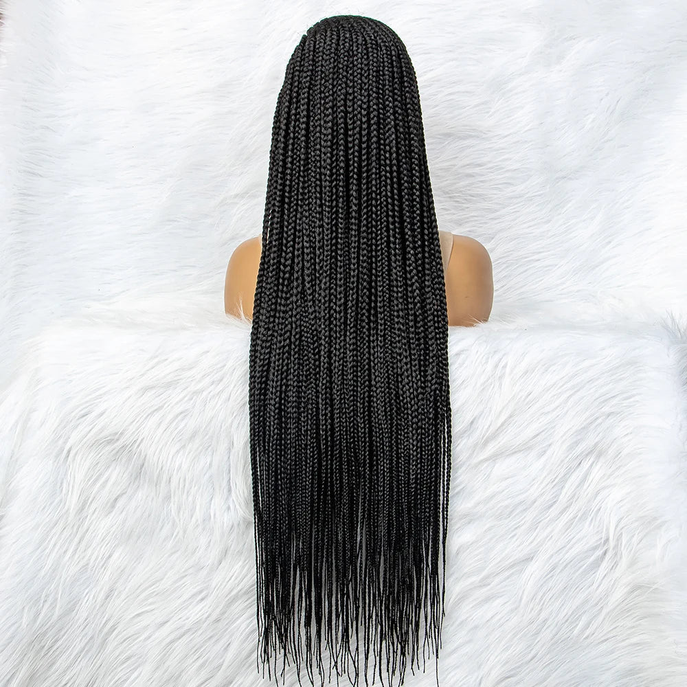 13x6 Lace Front Knotless Box Braided Wig with Baby Hair | Trendy Synthetic Braids Wig for Black Women