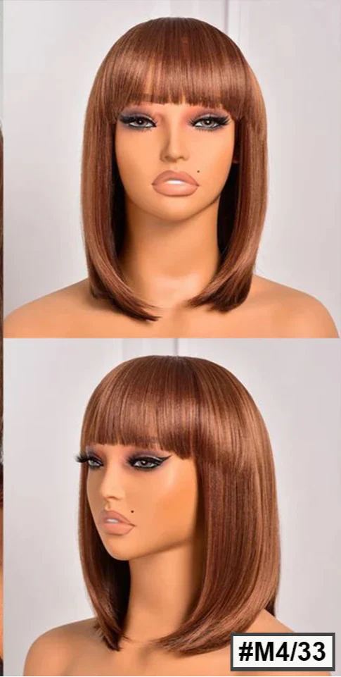 180% Density Straight Bob Wig | Easy Part Human Hair with Middle Part Ban