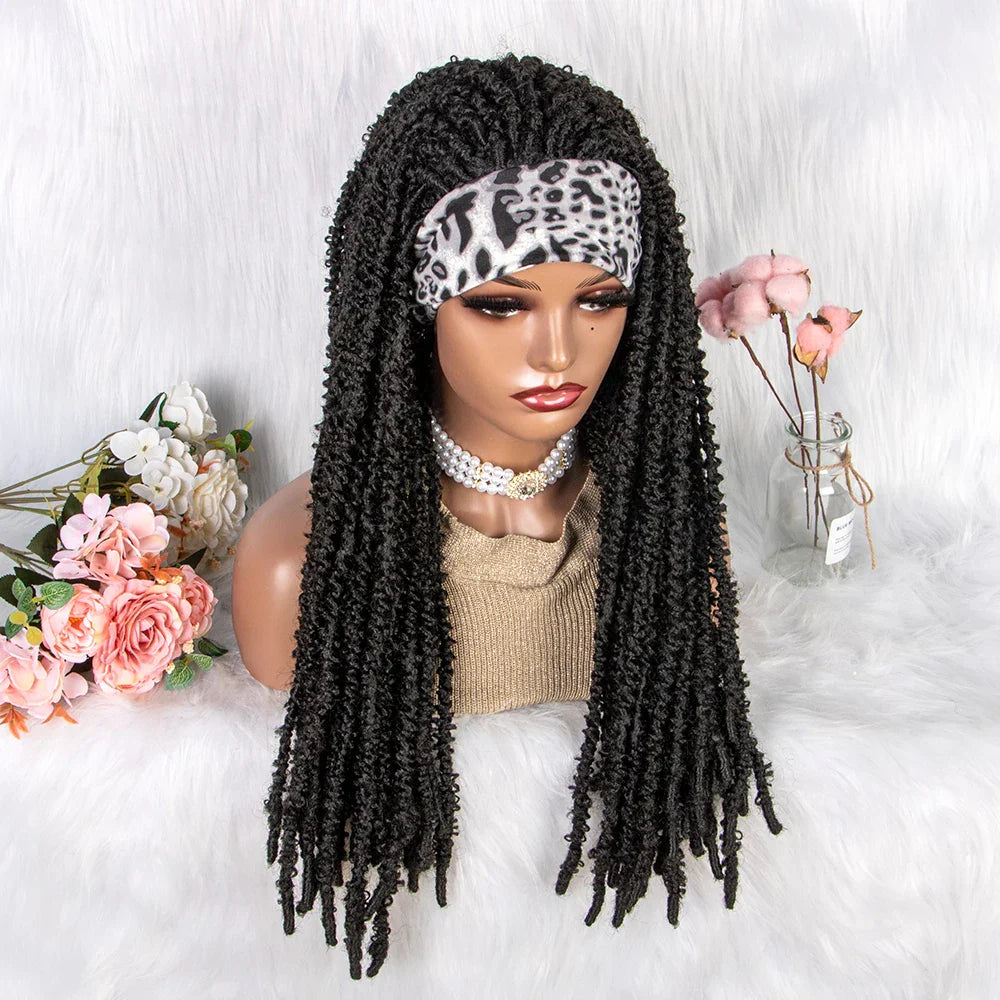 22" Curly Box Braids Wig | Crochet Hair | Heat Resistant | Daily Wear