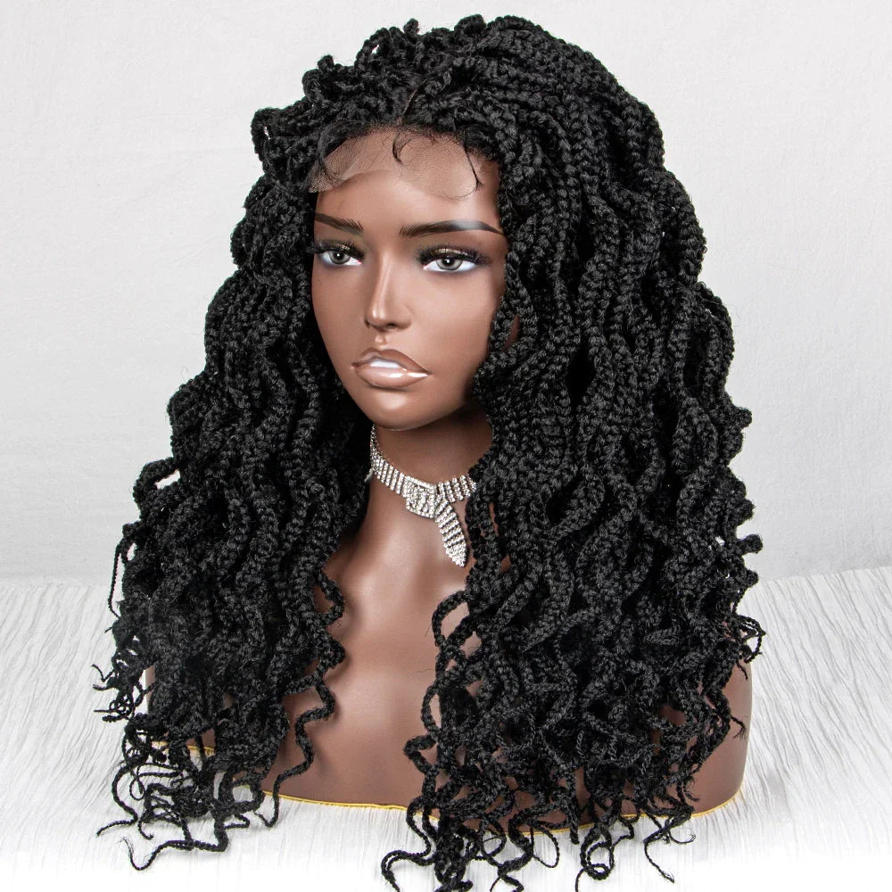 18" Knotless Box Braids Wig | Synthetic Lace Front
