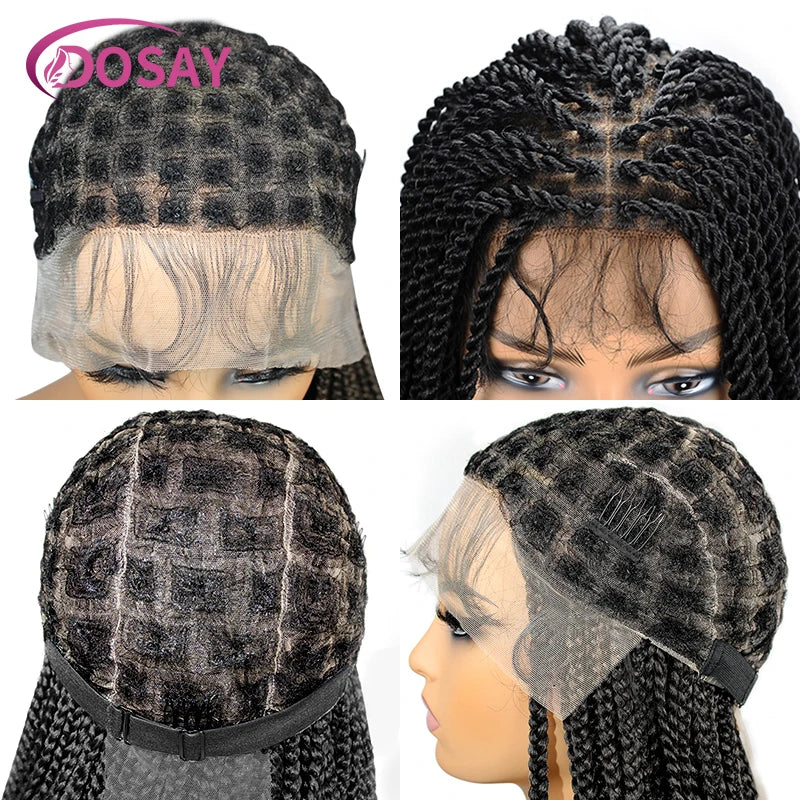 36" Knotless Box Braids Lace Front Wig | Full Lace Front Braided Wig | Synthetic Braids for Black Women