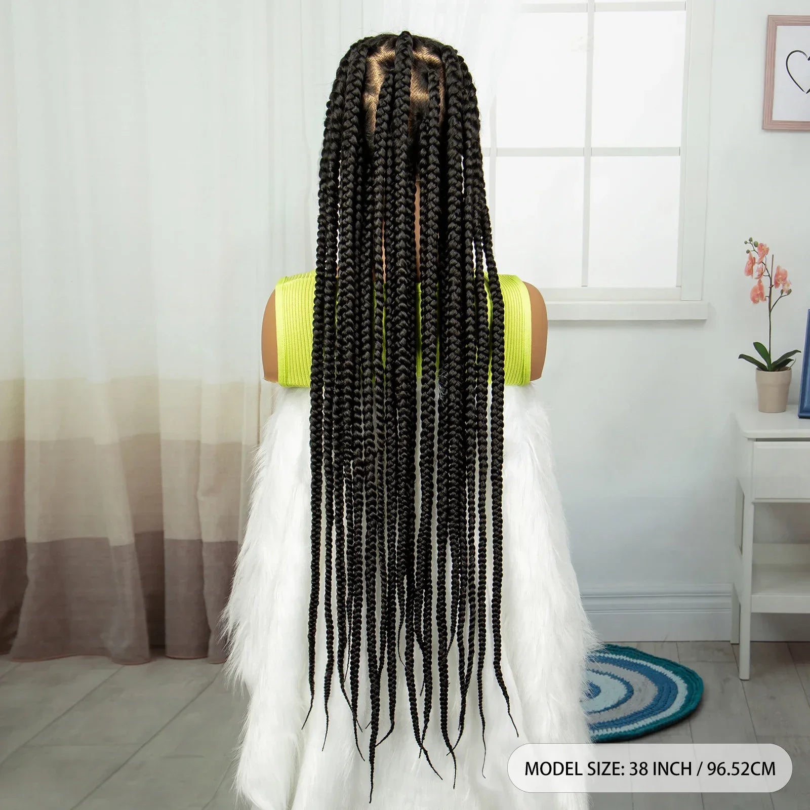 38" Cornrow Knotless Braids Wig | Full Lace | Baby Hair | Long Braids