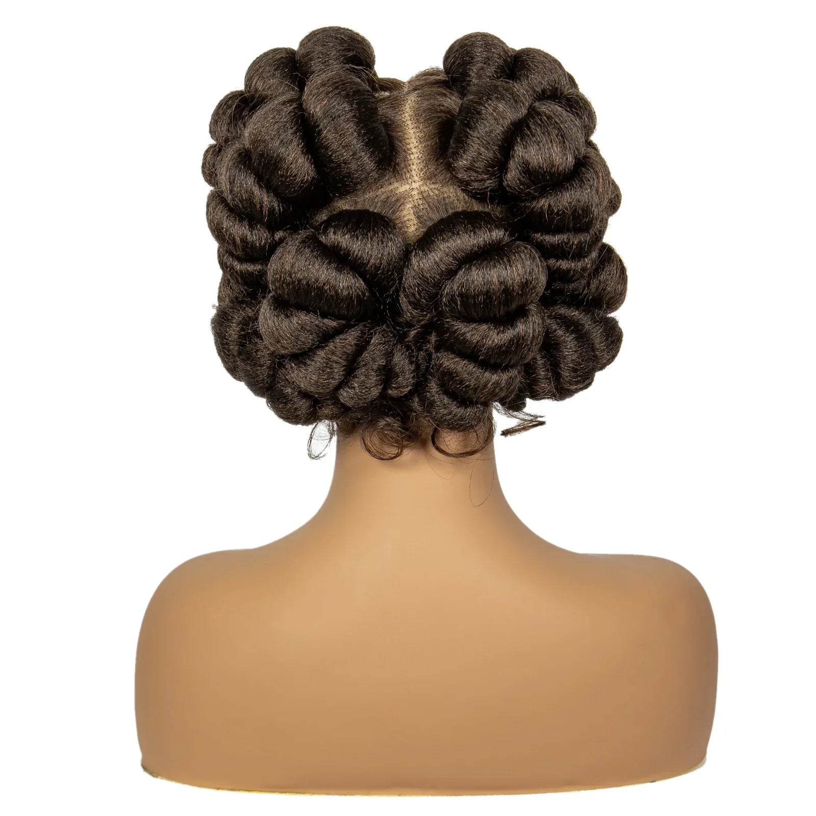 613 Blonde Short Cute Handmade Bantu Knotless Braided Wig | Full Lace Synthetic Wig for Black Women