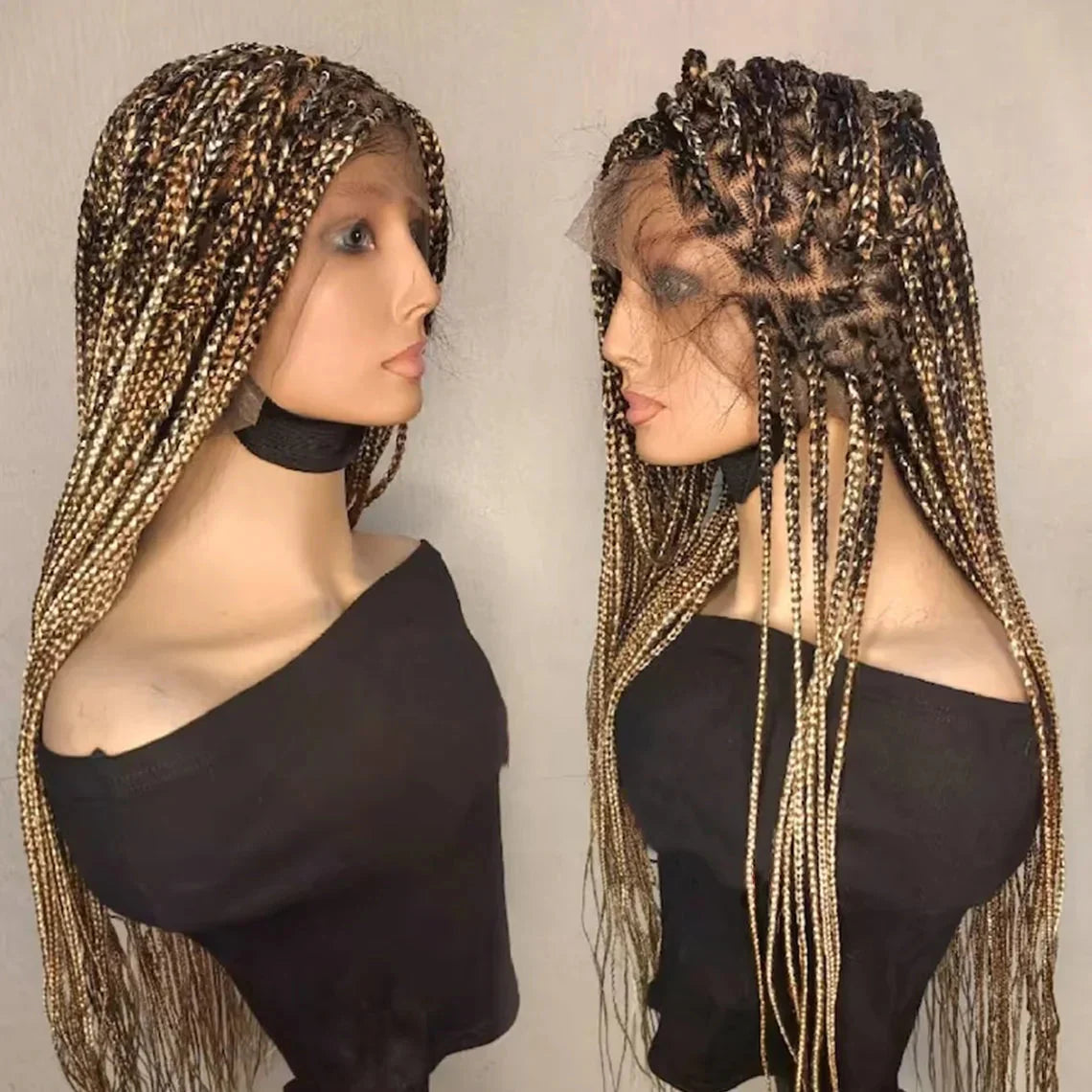 32" Mixed Blonde Knotless Braids Wig | Full Lace | 13x4/13x6 | Custom Made | Human Hair Blend