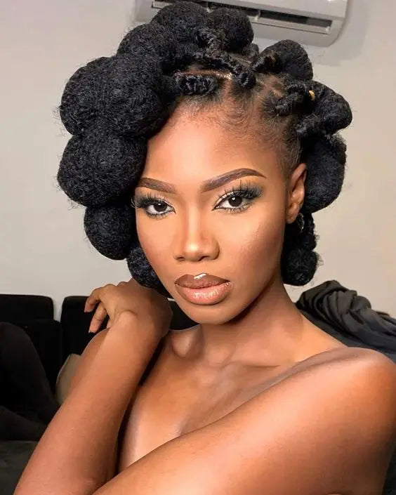 Bantu Knotless Box Braids Full Lace Wig | Short Cute Handmade Synthetic Lace Front