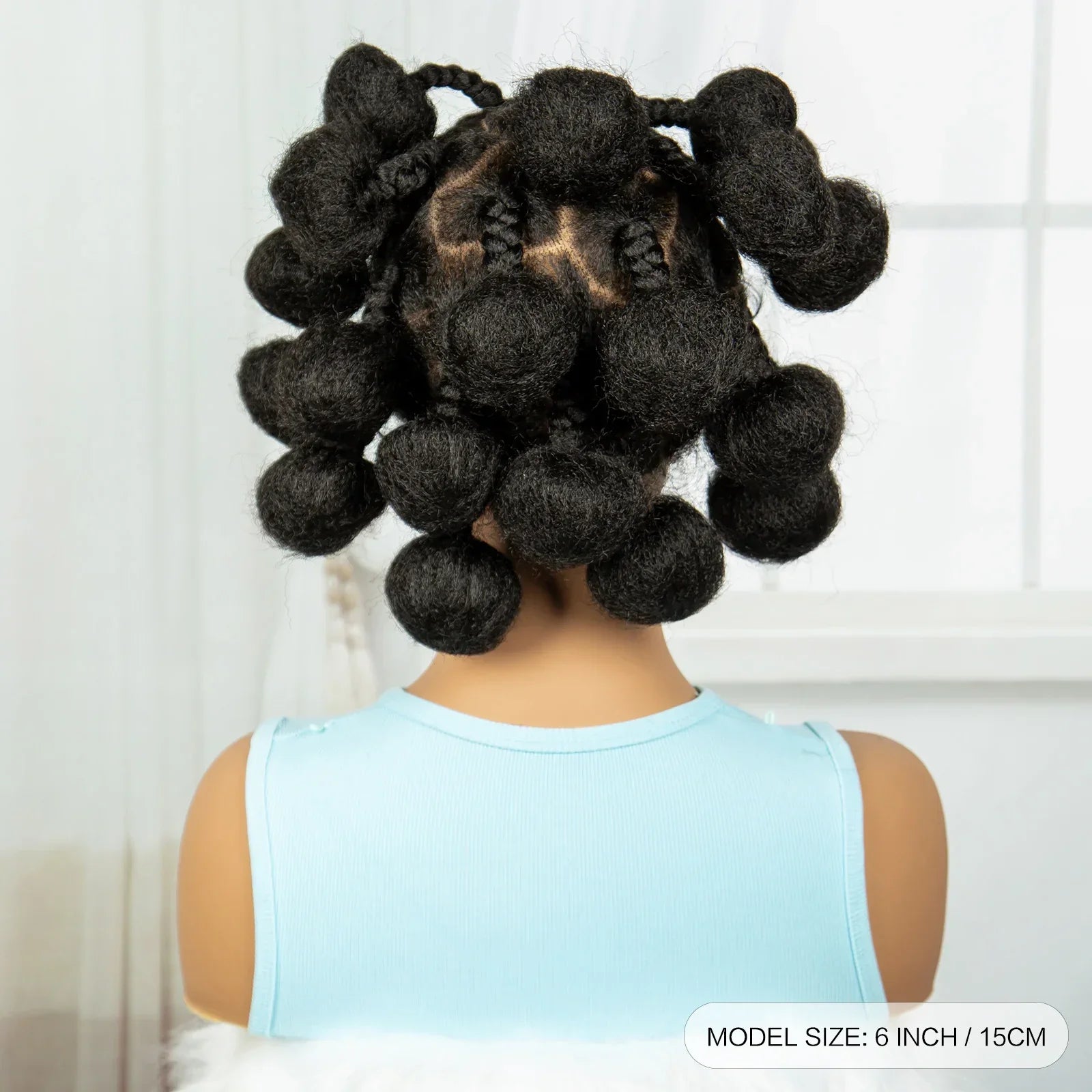 Bantu Knotless Box Braids Full Lace Wig | Short Cute Handmade Synthetic Lace Front