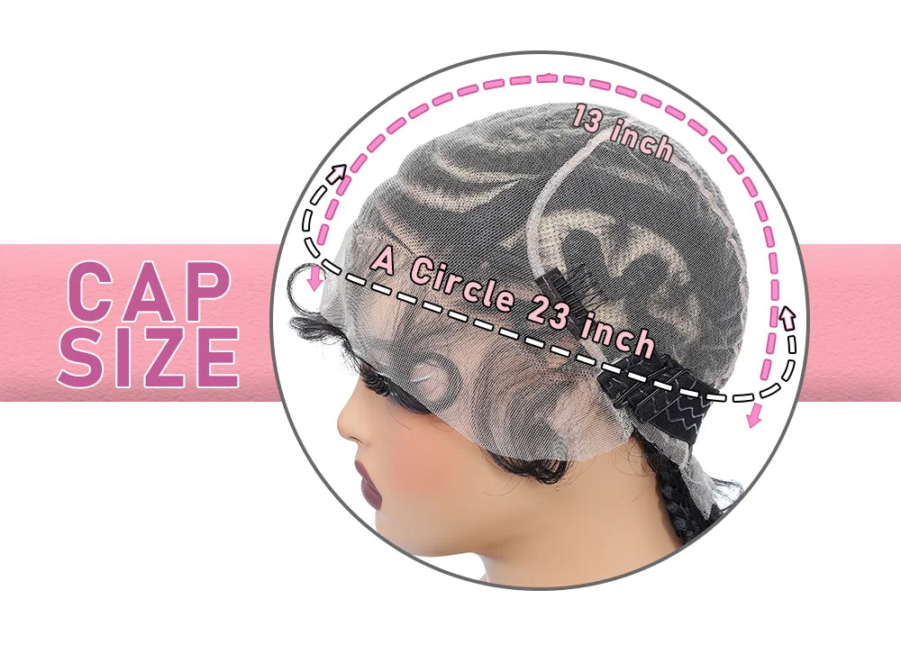 16" Full Lace Cornrow Braided Wig | Bantu Knots | Baby Hair | Synthetic Lace Frontal Braids for Black Women