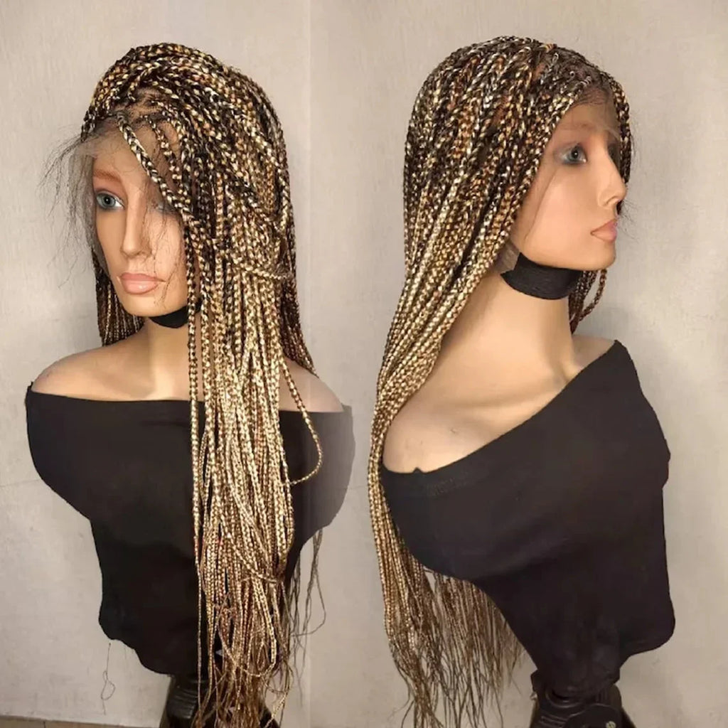 32" Mixed Blonde Knotless Braids Wig | Full Lace | 13x4/13x6 | Custom Made | Human Hair Blend