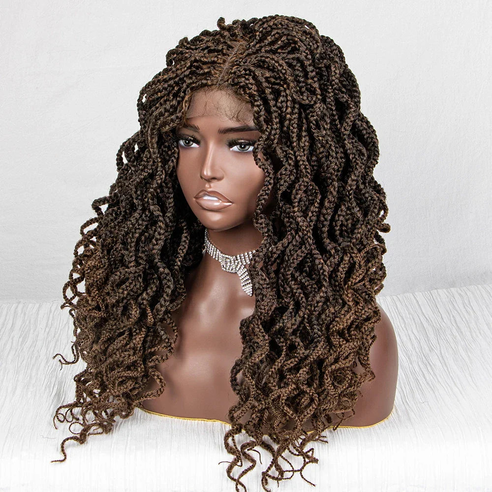 18" Knotless Box Braids Wig | Synthetic Lace Front