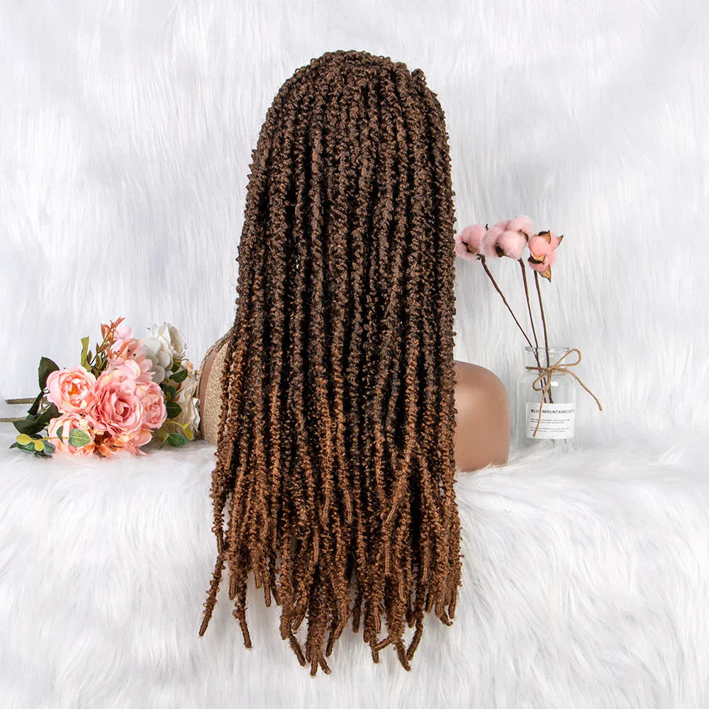 22" Curly Box Braids Wig | Crochet Hair | Heat Resistant | Daily Wear