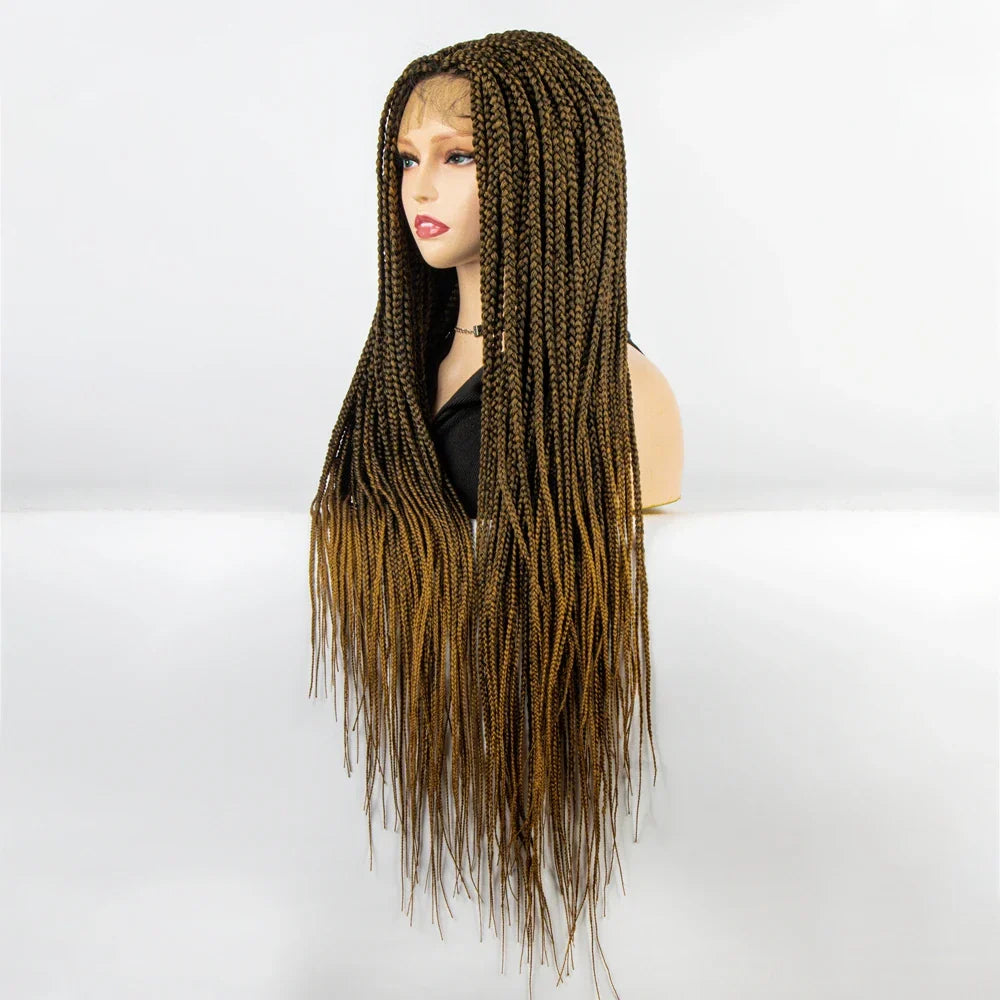 36" Knotless Box Braids Full Lace Wig | Crochet Braids | Synthetic Braiding Hair | Black Women