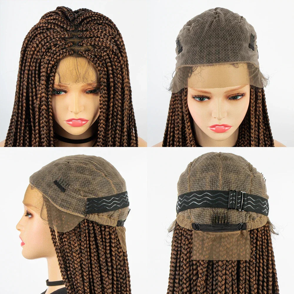 36" Knotless Box Braids Full Lace Wig | Crochet Braids | Synthetic Braiding Hair | Black Women