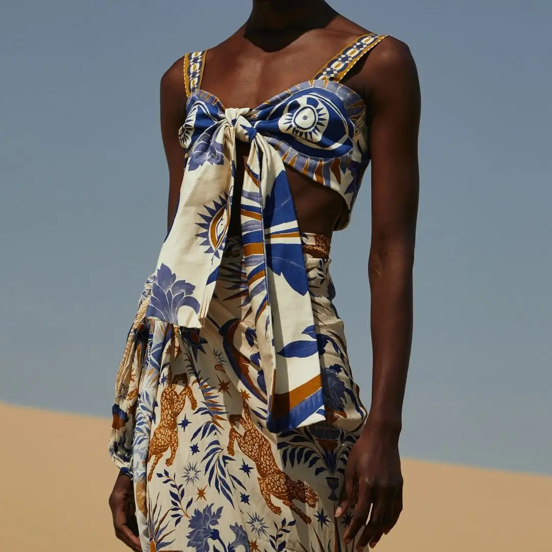 Animal Floral Print Bikini with Skirt For Women, Dumbo, BYMANYC New York.