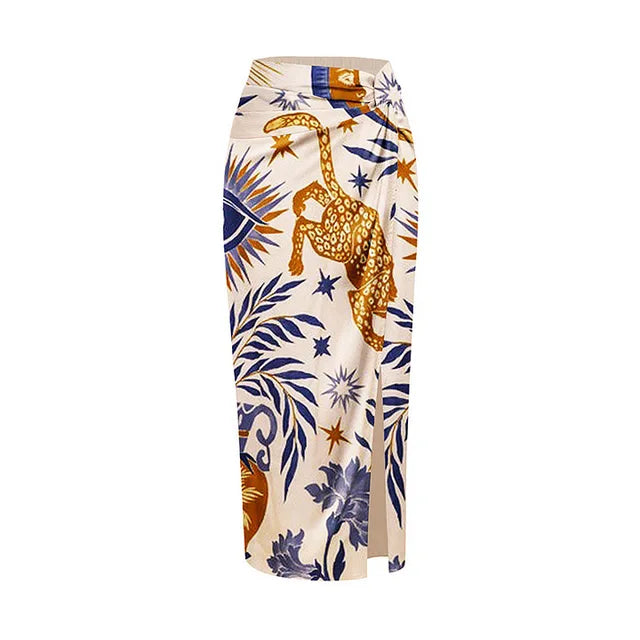 Animal Floral Print Bikini with Skirt For Women, Dumbo, BYMANYC New York.