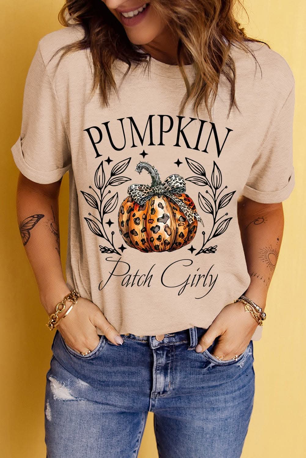 Autumn Pumpkin Graphic Tee - LoveSalve by Trendsi