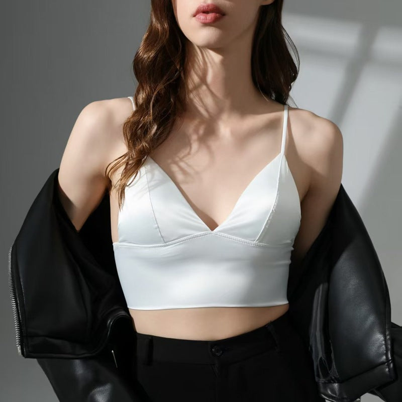 Backless Camisole Bralette with Triangle Cup and Thin Strap For Women, SoHo, BYMANYC New York.