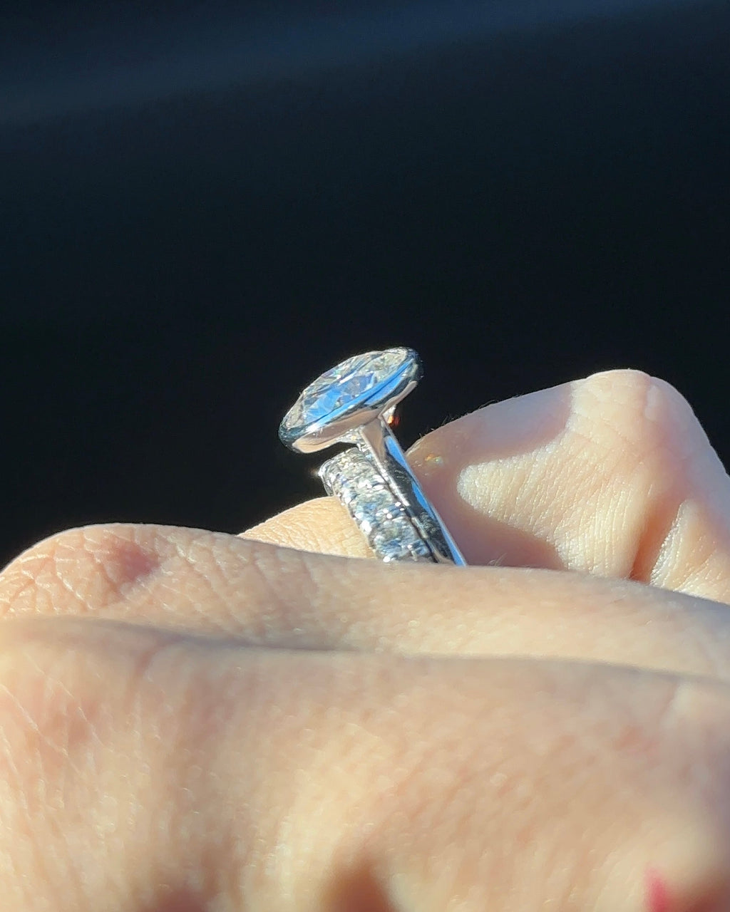 4.5ctw Round Cut Moissanite Bezel Set Solitaire Engagement Ring