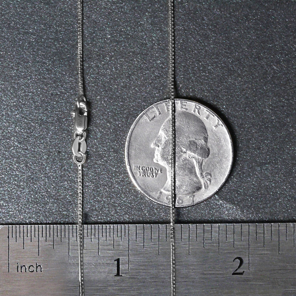 14k White Gold Classic Box Chain (0.68 mm)