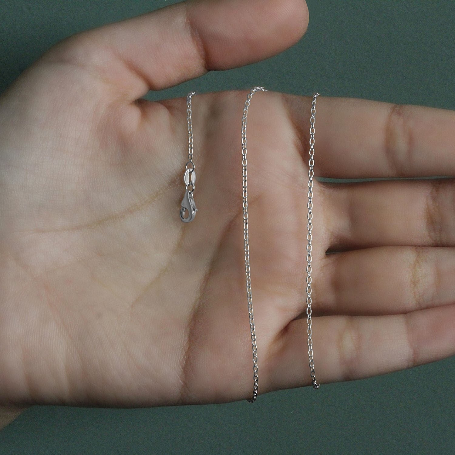 18k White Gold Round Cable Chain (1.50 mm)