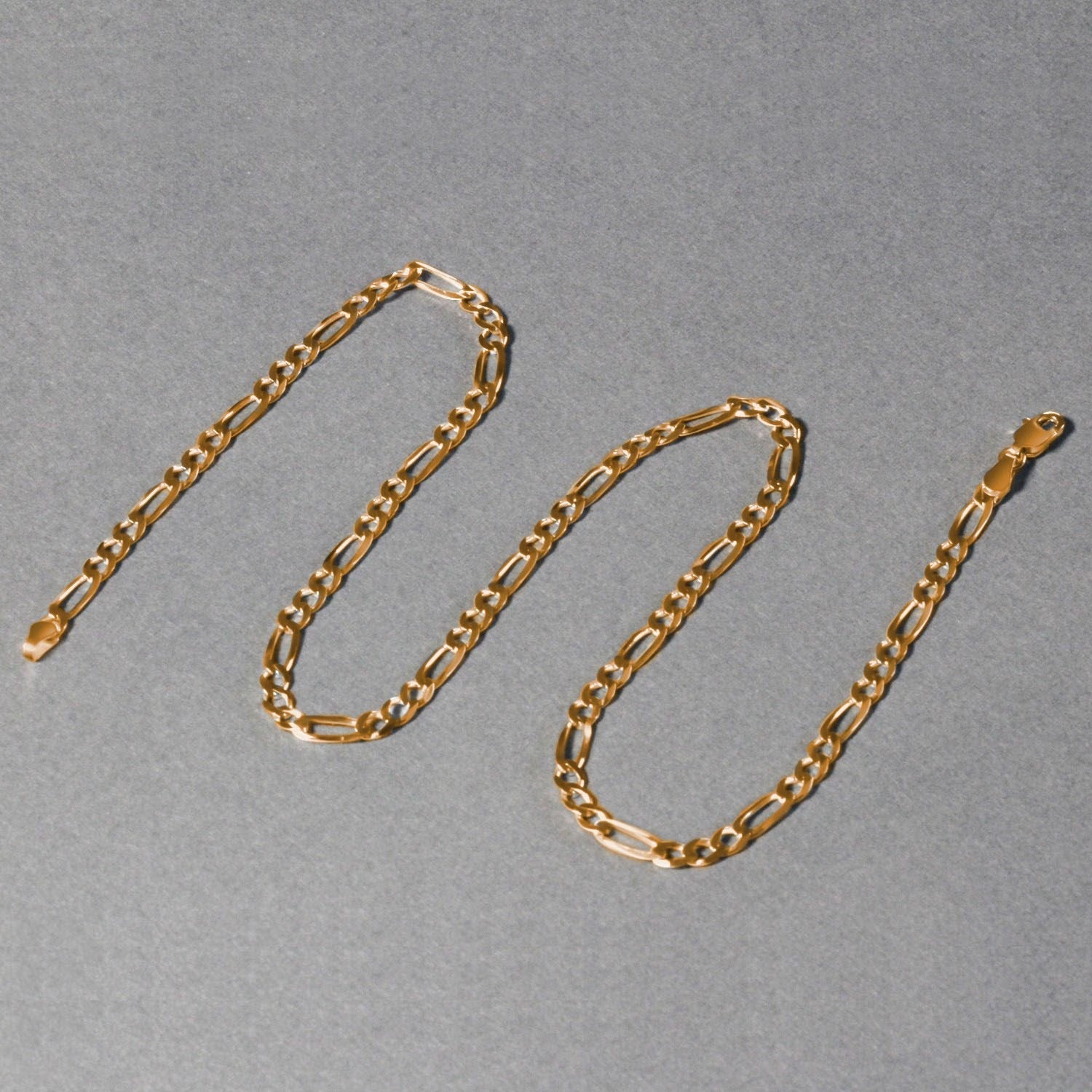 14k Yellow Gold Solid Figaro Chain (3.80 mm)