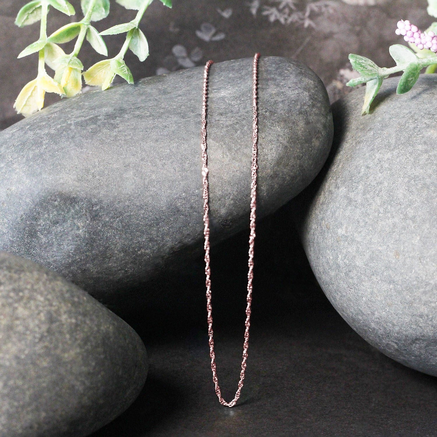 14k Rose Gold Singapore Chain (1.10 mm)
